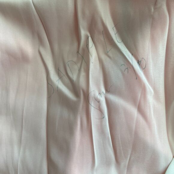 Talbots A Line Mini Dress Women's Sz 8 Beige Red Sleeveless Linen Blend Pleated - Picture 3 of 5